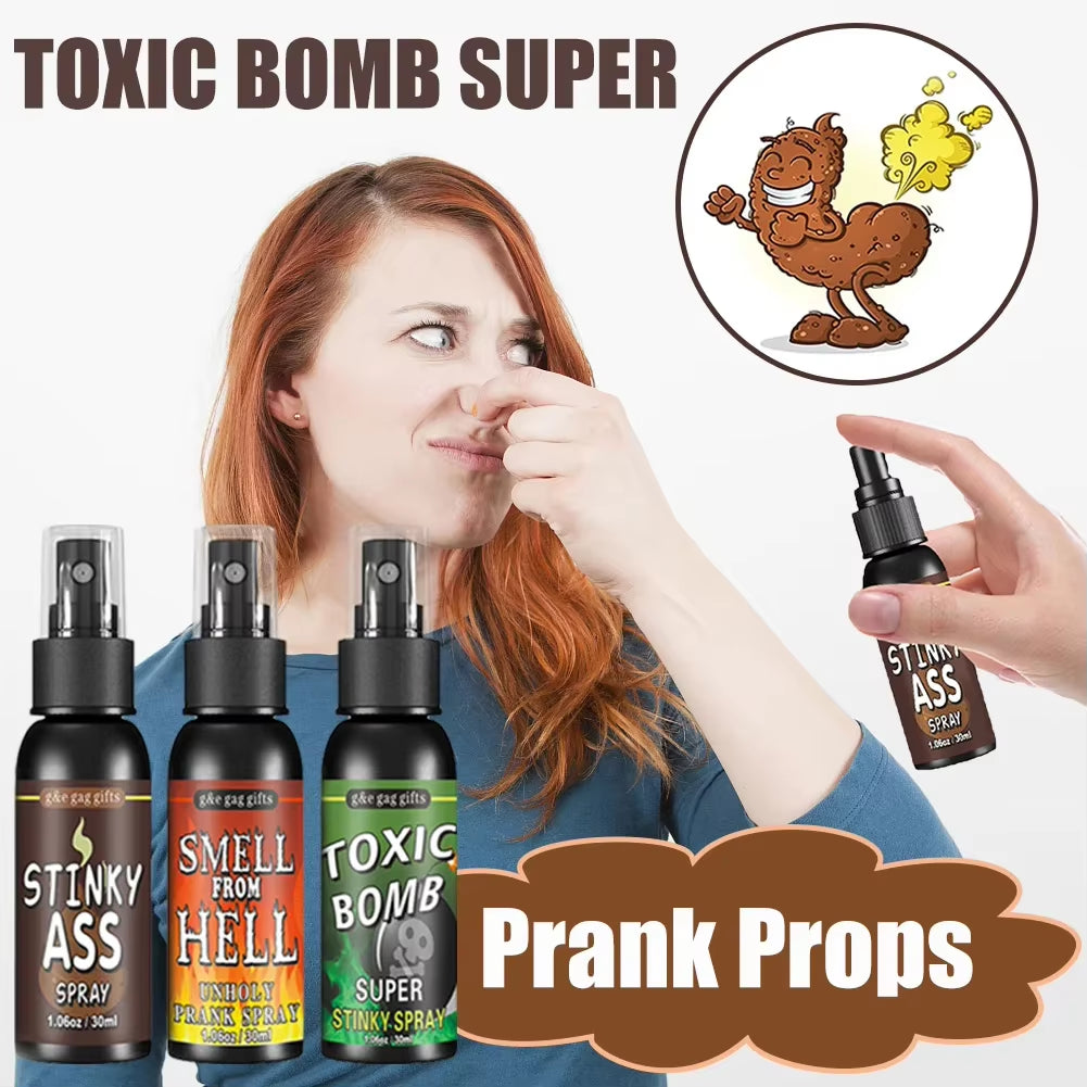 Liquid Fart Gag Prank Joke Spray Can Stink Bomb Smelly Stinky Gags 30ML Fart Spray Extra Strong Stink Prank Novel Funny Toys