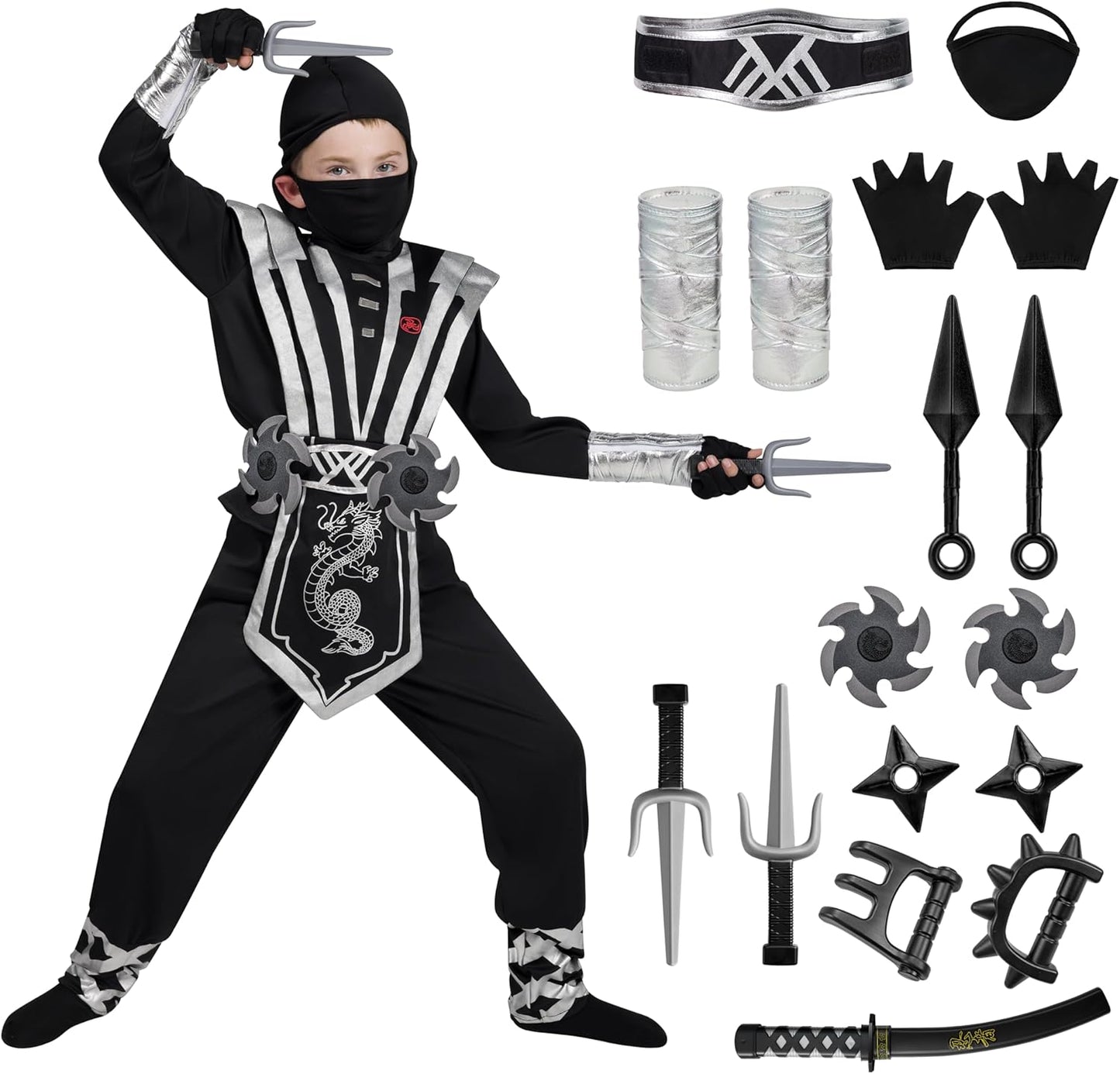Halloween Costume for Kids, Boys & Toddlers - Ninja Accessories Set for Dressup Party
