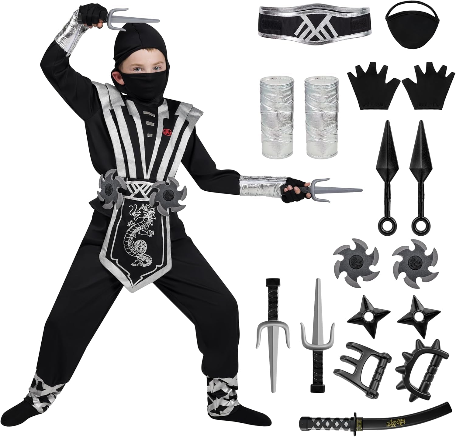 Halloween Costume for Kids, Boys & Toddlers - Ninja Accessories Set for Dressup Party